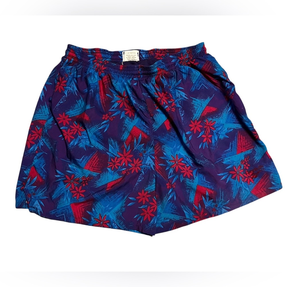 Vintage Reebok Hawaiian Swim Trunks Fitness Shorts Hydro Move 90s Womens Size XL